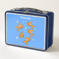 Morceau de poisson rouge orange mignon sur dessin 