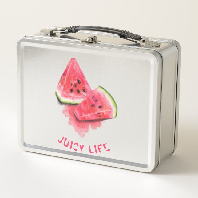 Lunch Box Morceaux de pastèque juteuse sucrée rouge savoureu (Devant)