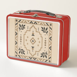 Lunch Box Moroccan Geometric Medallion Sand Elegant Tote Bag
