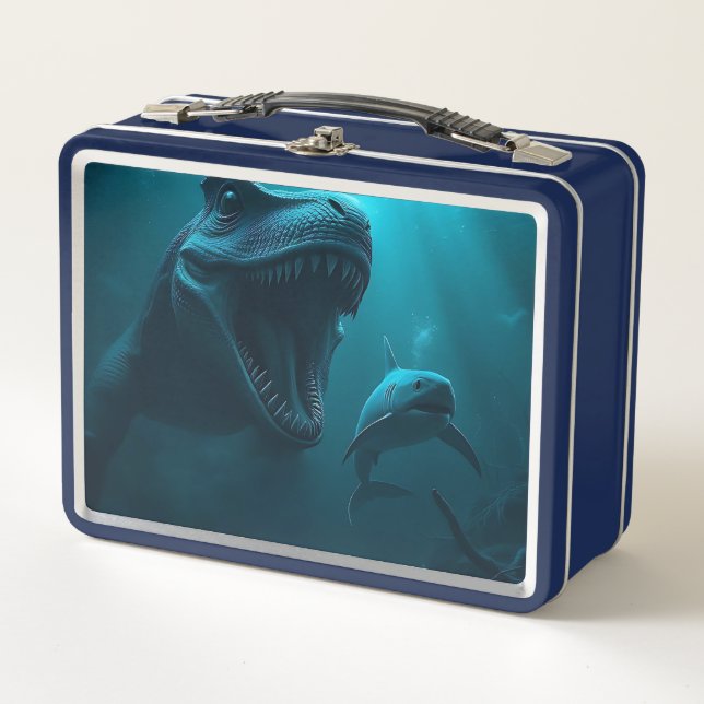 Lunch Box Mosasaure poursuivant un requin (Devant)