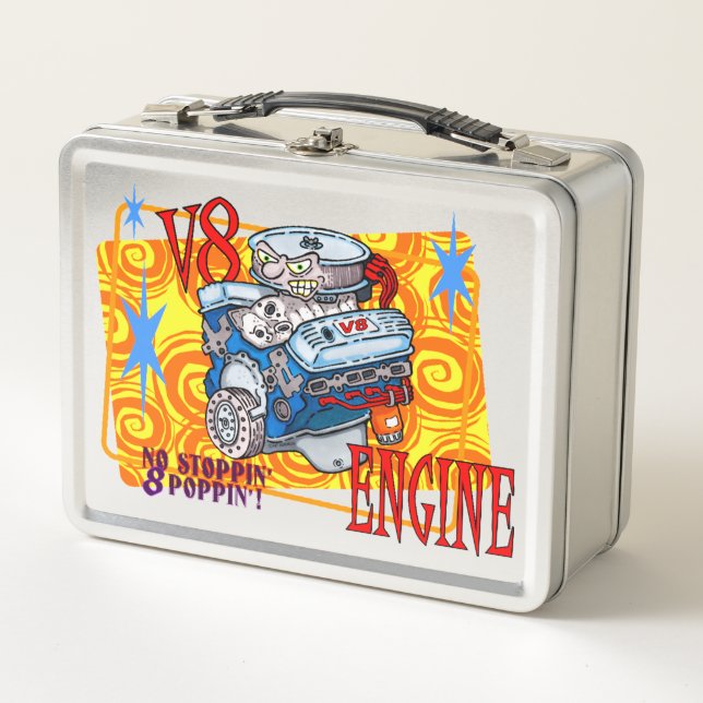LUNCH BOX MOTEUR CARTOON V-8 (Devant)