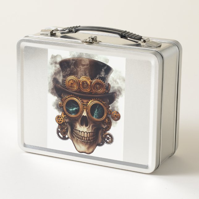 Lunch Box Moteur de crâne Steampunk (Devant)