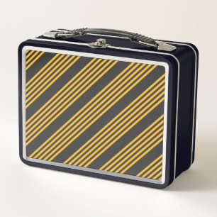 Lunch Box Motif à cinq bandes Sunny jaune et charbon de bois