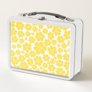 Lunch Box Motif à fleurs - Citron jaune et blanc