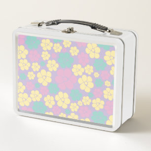 Lunch Box Motif à fleurs - rose, jaune, violet et vert