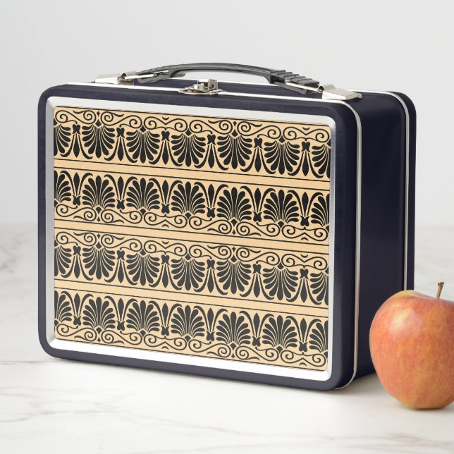 Lunch Box Motif arabesque méditerranéen grec marron (En situation)