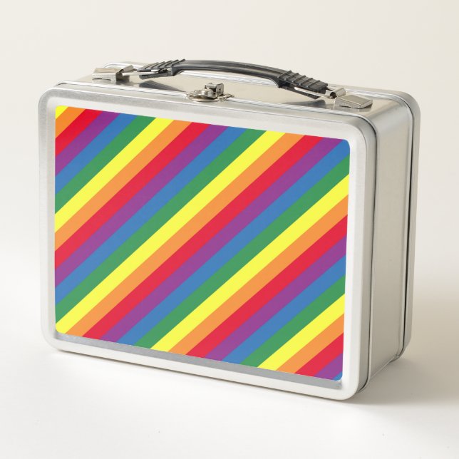 Lunch Box Motif arc-en-ciel diagonal (Devant)