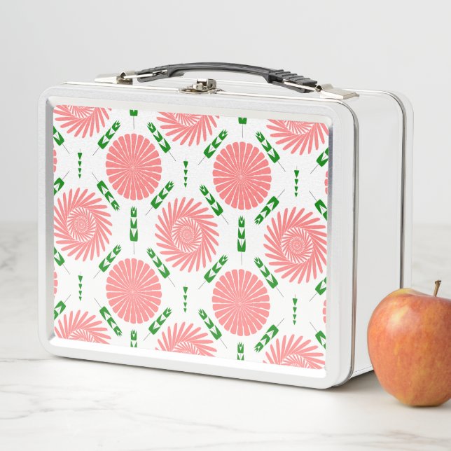 Lunch Box motif aux fleurs roses (En situation)