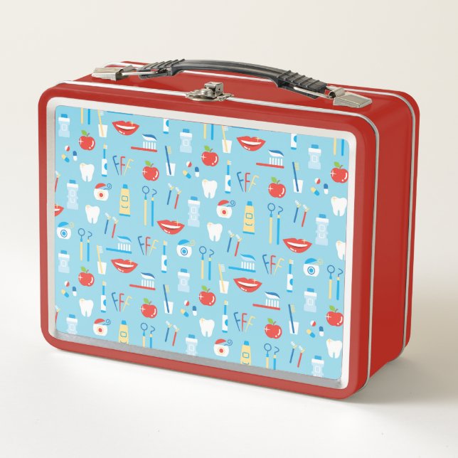 Lunch Box Motif bleu dentaire (Devant)
