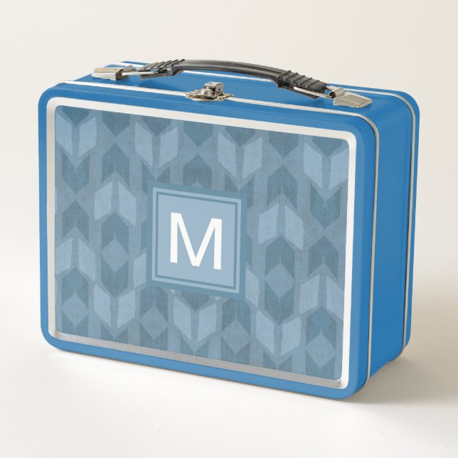 Lunch Box Motif bleu extérieur de flèche d'étape | du (Devant)