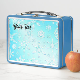 Lunch Box Motif Crystal Snowflakes