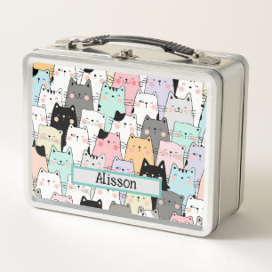 Lunch Box Motif Cute Cat Personnalisé
