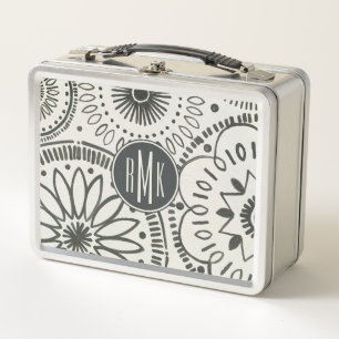 Lunch Box Motif d'abrégé sur le monogramme Kami