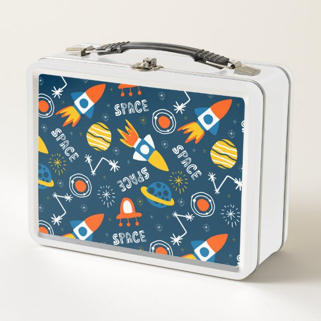 Lunch Box Motif d'aventures spatiales colorées (Devant)