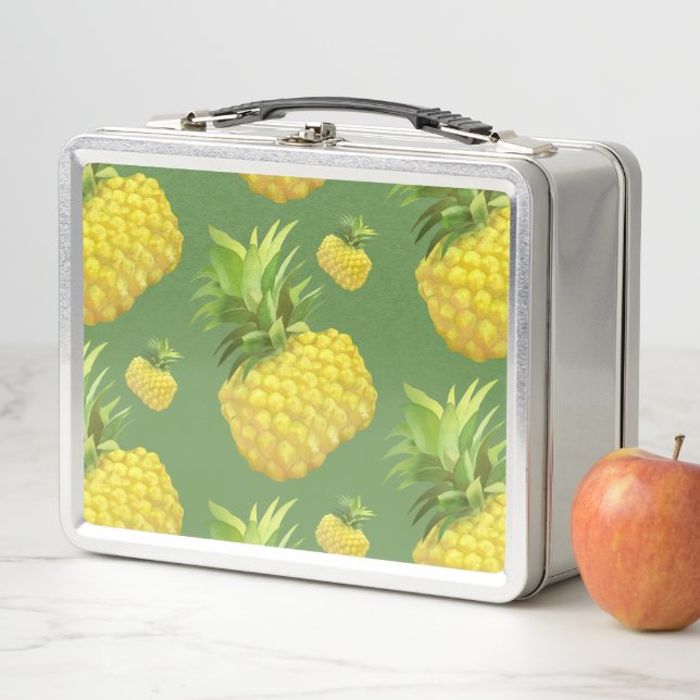 Lunch Box Motif de Ananas Tropical: Art de Fruit d'Été (En situation)