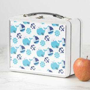 Lunch Box Motif De Baleines, Beaux Baleines, Baleines Bleues