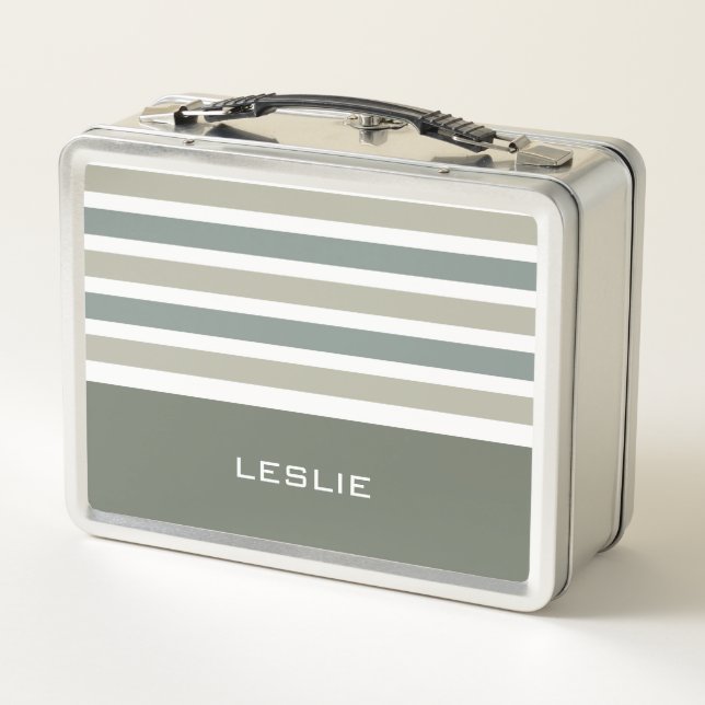Lunch Box Motif de bandes de nom personnalisé (Dos)