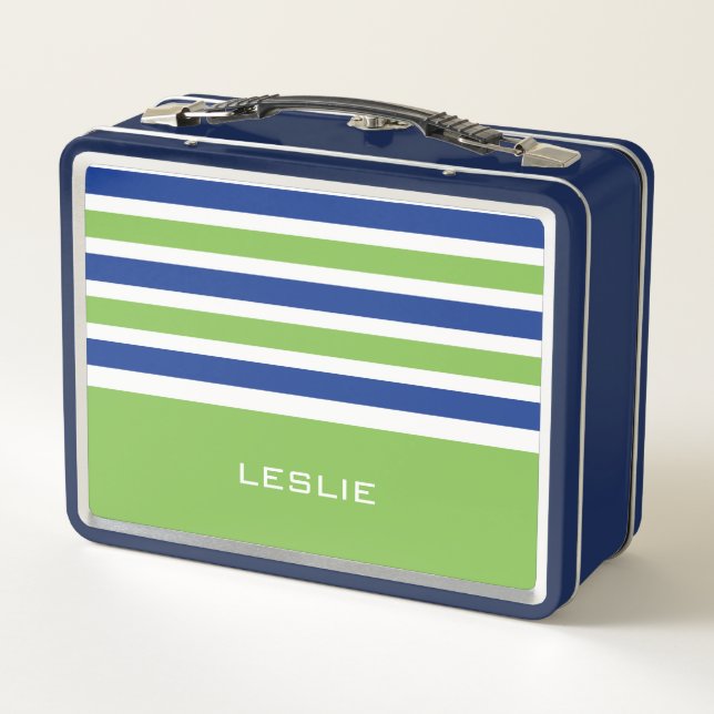 Lunch Box Motif de bandes de nom personnalisé (Dos)