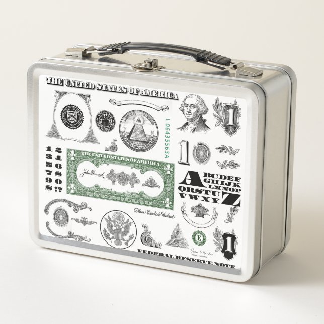 Lunch Box Motif de billet d'un dollar (Devant)