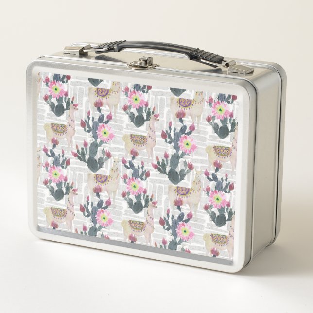Lunch Box Motif de cactus d'aquarelle (Devant)