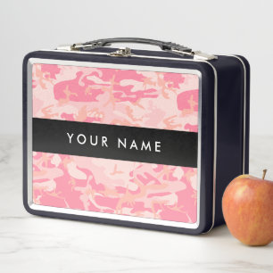 Lunch Box Motif de camouflage rose, Votre nom, Personnaliser
