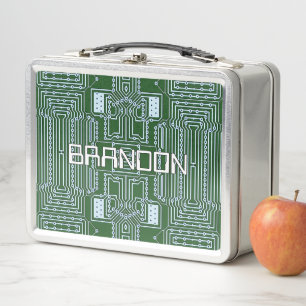 Lunch Box Motif de carte de circuit d'ordinateur Geeky Nerd 