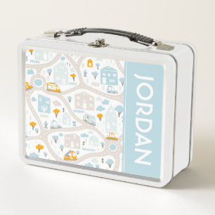 Lunch Box Motif de carte de quartier de Cute Pastel