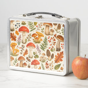 Lunch Box Motif de champignon automnal à l'aquarelle 
