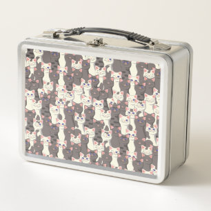 Lunch Box Motif de chats blancs et gris