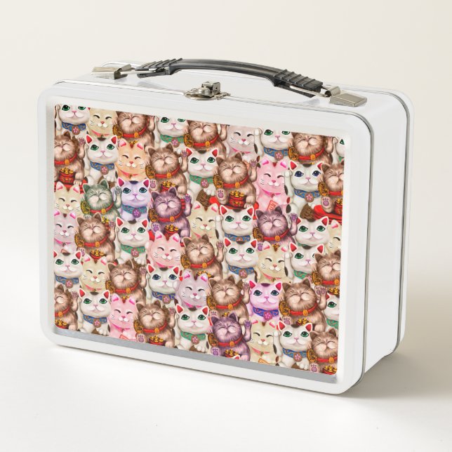Lunch Box Motif de chats Maneki-neko (Devant)
