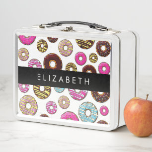 Lunch Box Motif De Donuts, De Donuts Colorés, Votre Nom