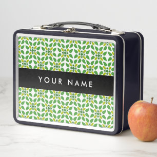 Lunch Box Motif de feuille, feuilles vertes, votre nom