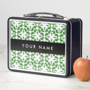 Lunch Box Motif de feuille, feuilles vertes, votre nom