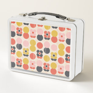 Lunch Box Motif de fleur moderne de la moitié du siècle