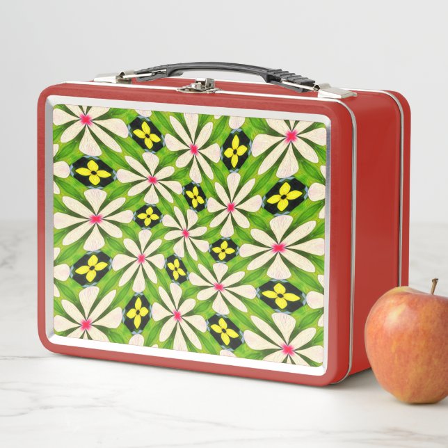 Lunch Box Motif de fleurs esthétiques (En situation)