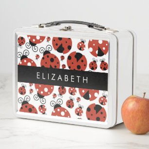 Lunch Box Motif De Ladybugs, Red Ladybugs, Votre Nom