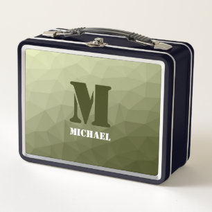 Lunch Box Motif de maille géométrique vert clair de l'armée