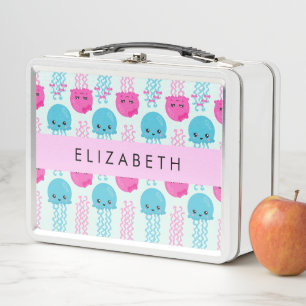 Lunch Box Motif de méduses, Mignonne méduse, Mer, Votre nom