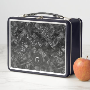 Lunch Box Motif de Parties scintillant moderne Monogramme Bl