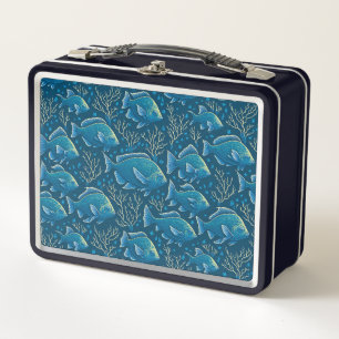 Lunch Box Motif de poisson bleu