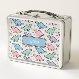 Lunch Box Motif de silhouettes de dinosaures en pixels de Pa