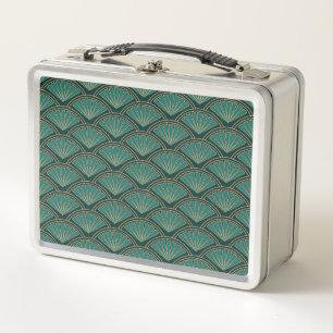 Lunch Box Motif de style Art déco en vert turquoise