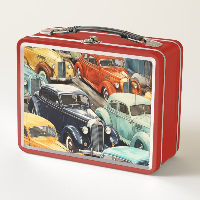 Lunch Box Motif de voitures anciennes (Devant)