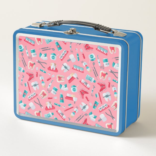 Lunch Box Motif dentaire rose (Devant)