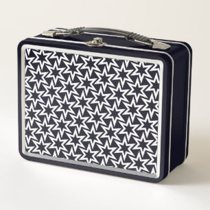 Lunch Box Motif d'étoile géométrique noir et blanc