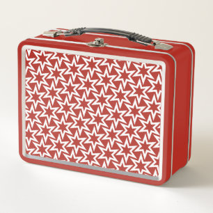 Lunch Box Motif d'étoile géométrique rouge et blanc