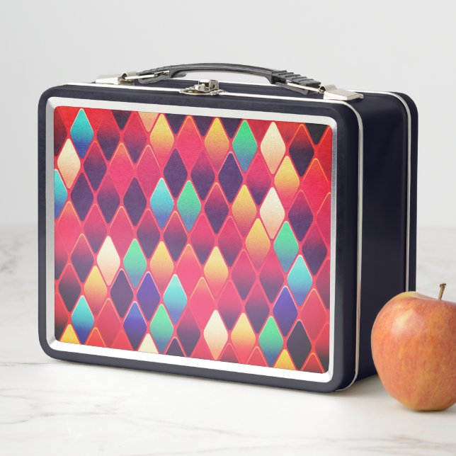 Lunch Box Motif diamant (En situation)