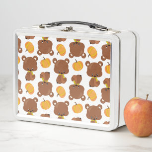 Lunch Box Motif D'Ours, Ours Mignons, Automne, Citrouille