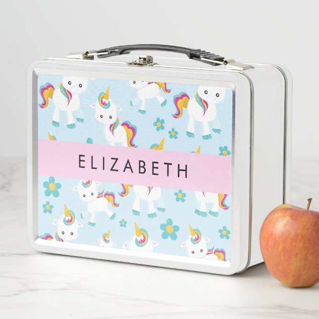 Lunch Box Motif D'Unicornes, De Bonnes Unicornes, Votre Nom (En situation)