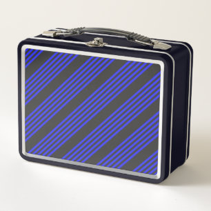Lunch Box Motif électrique bleu et charbon cinq bandes